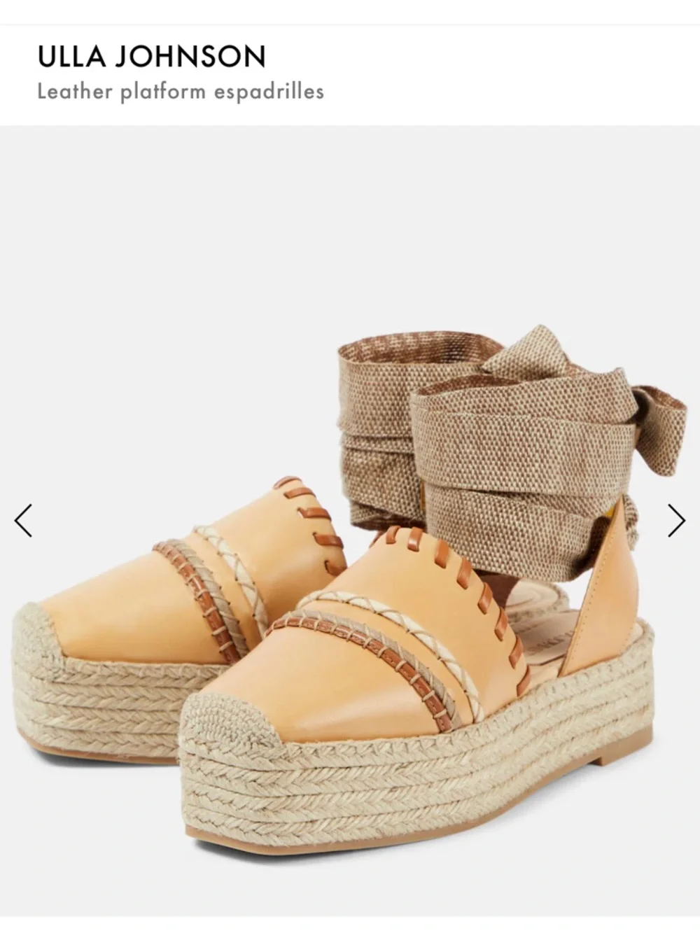 Ulla Johnson Leather platform espadrilles NWT SIZE 38